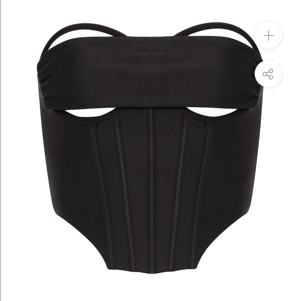 UMBRA SATIN CORSET TOP - BLACK